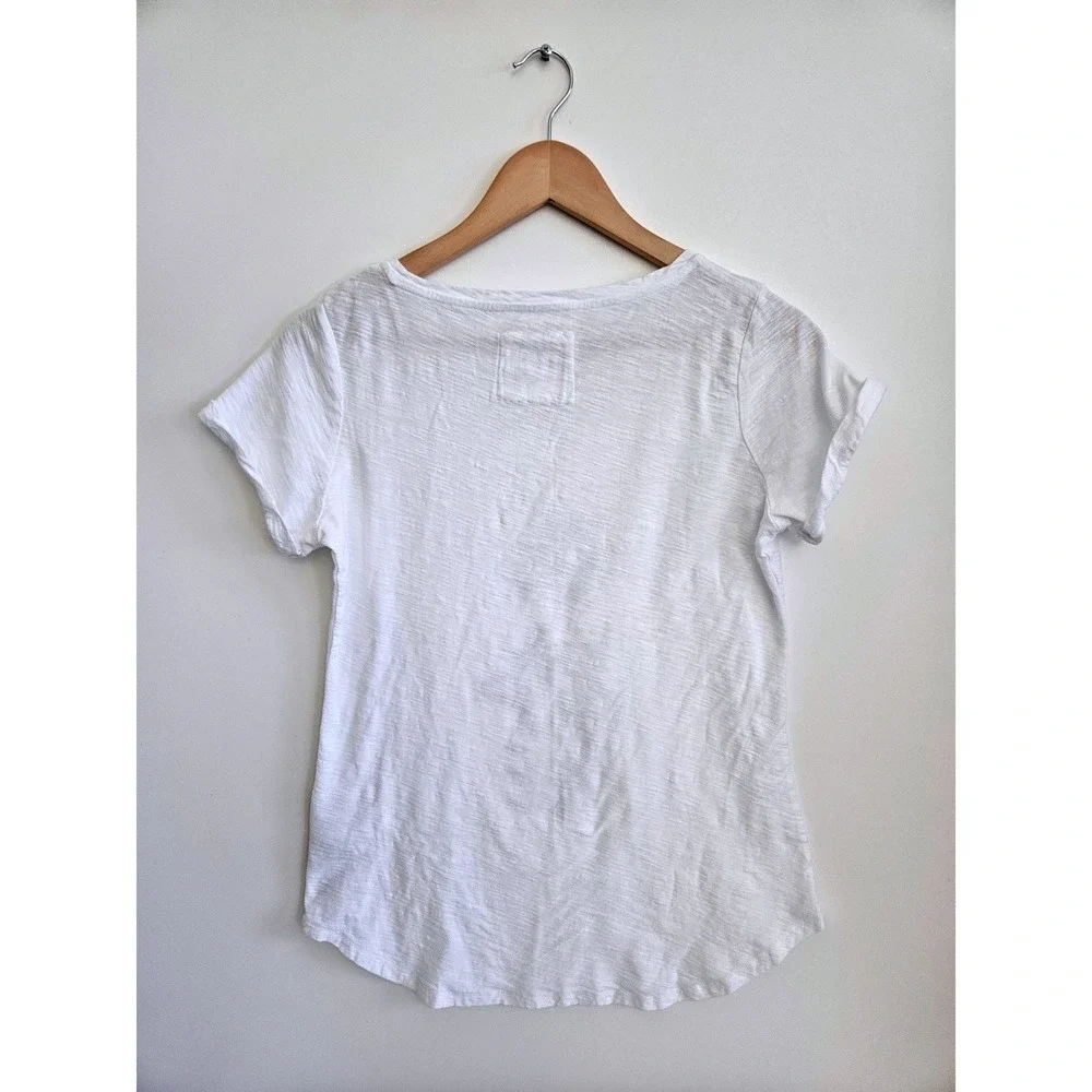 LIEBLINGSSTÜCK White Pineapple Graphic T-Shirt Slub Knit Cotton Boho Small - Picture 2 of 4